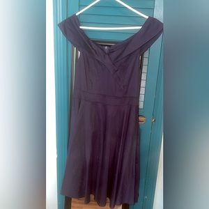 Off the shorter blue dress